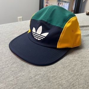 Block color adidas flat brim hat